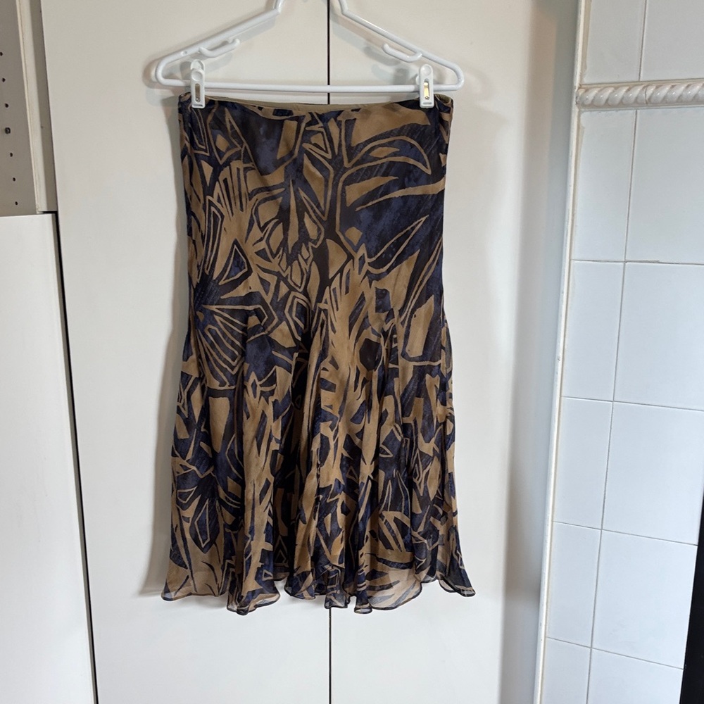 Ralph Lauren Tan and Black Midi Skirt